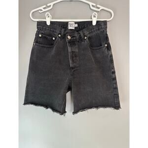 Princess Polly Cross over Bermuda Distressed Black Shorts Women's Size 8